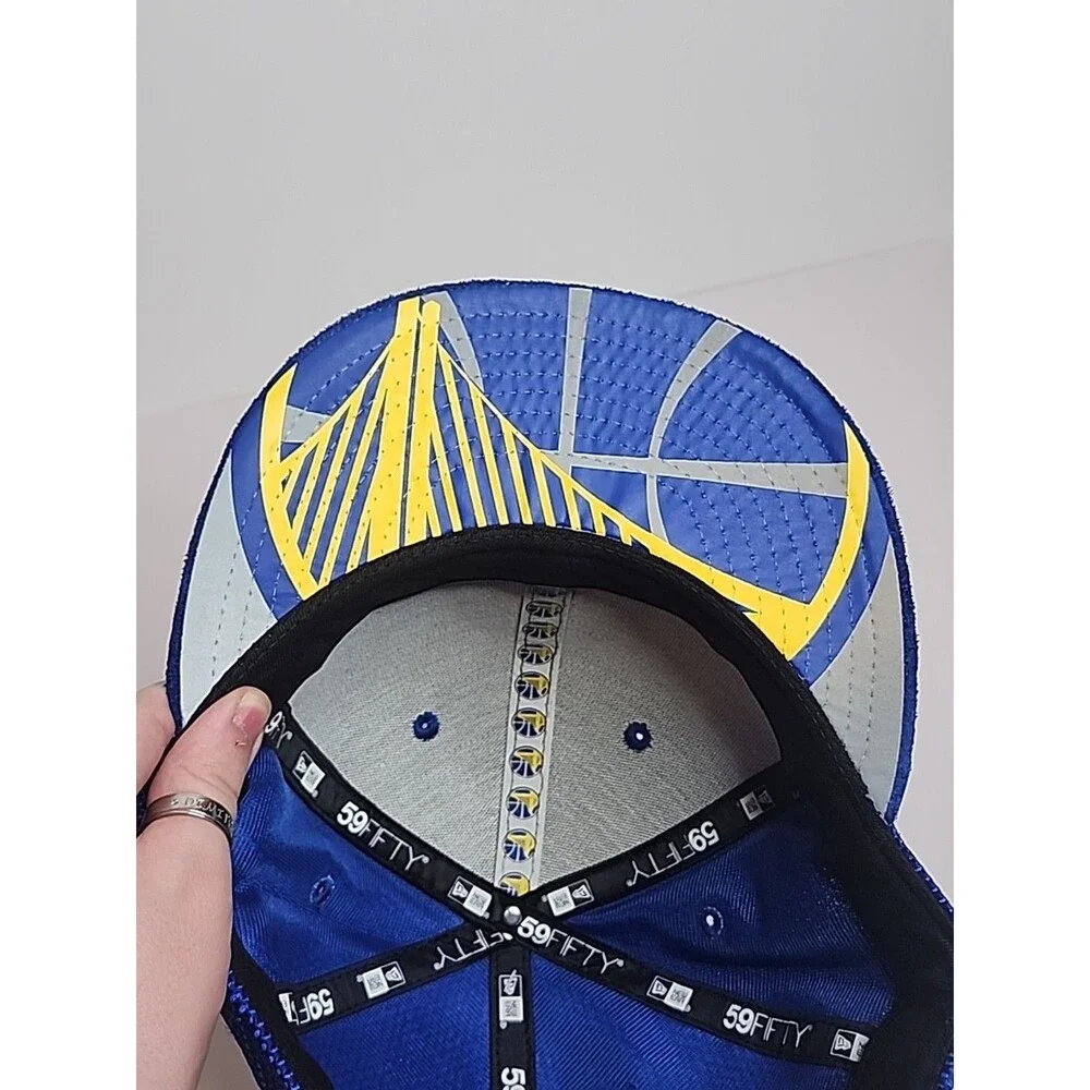 Golden State Warriors New Era 59Fifty Blue Hat Cap NBA GSW Size 7 1/2 NWT